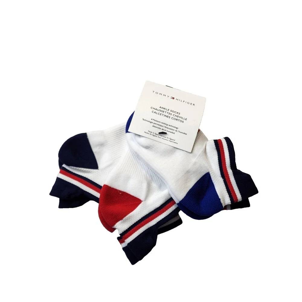 Tommy Hilfiger Kids Boys Ankle Socks Moisture Wicking Size Small‎ 9-11